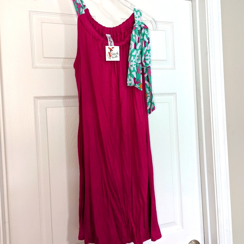Women's tie shoulder dress 1X